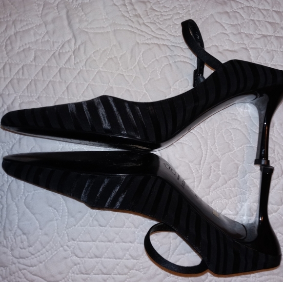 ANN TAYLOR MULE PUMPS HEELS POINTED-TOE, BLACK SIZE 7M - Picture 7 of 16